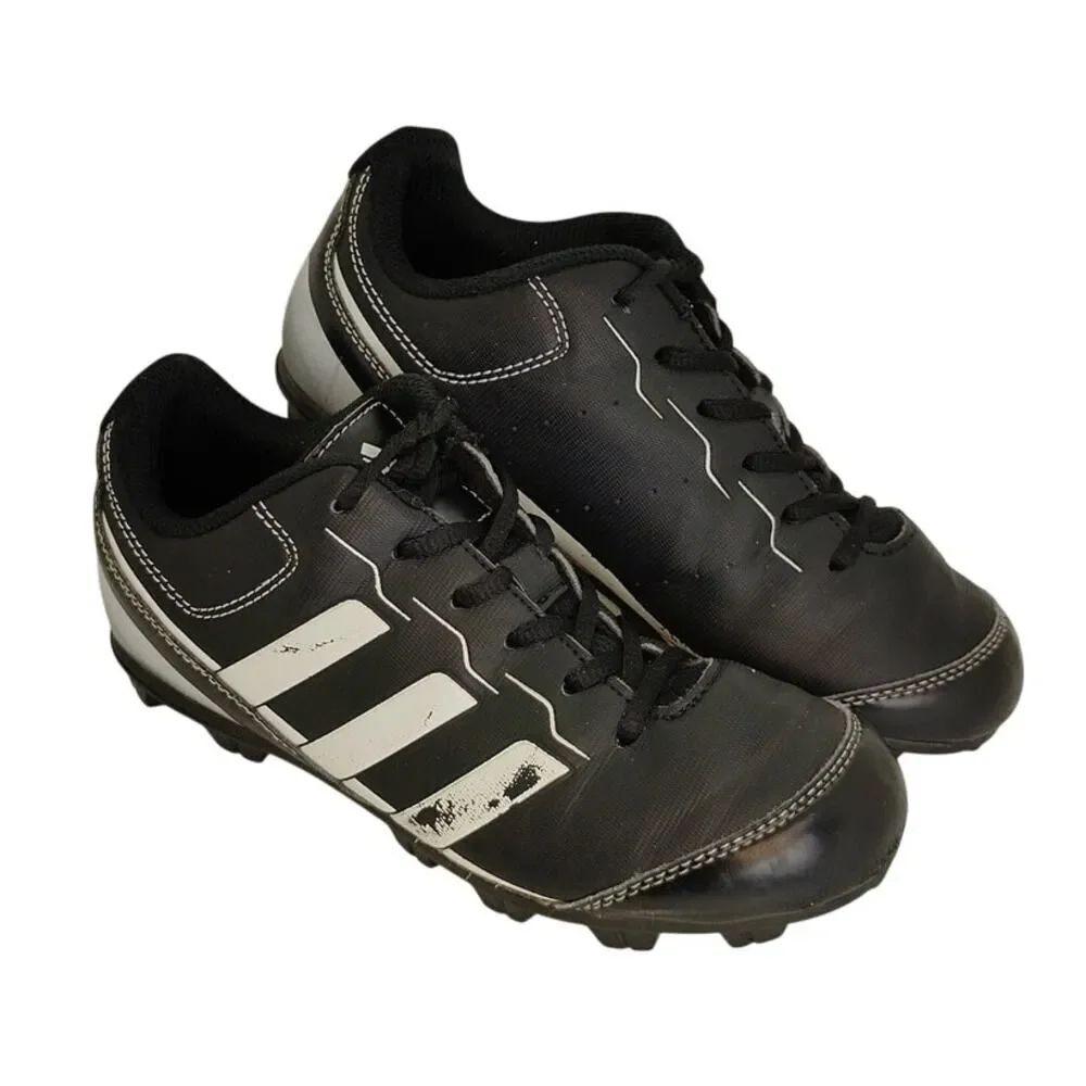 ADIDAS Boys Black & White Soccer Cleats - Youth Size 3